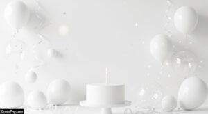 White birthday background image