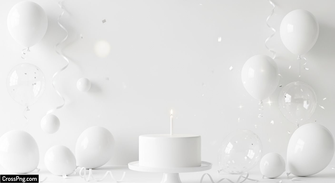 White birthday background image