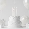 White birthday background image