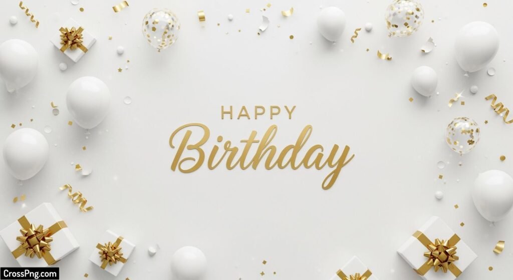 White birthday background image 3