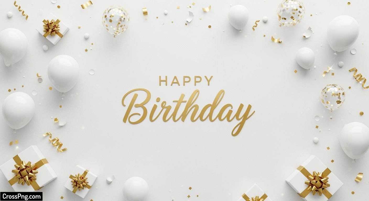 White birthday background image 3