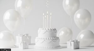 White birthday background image