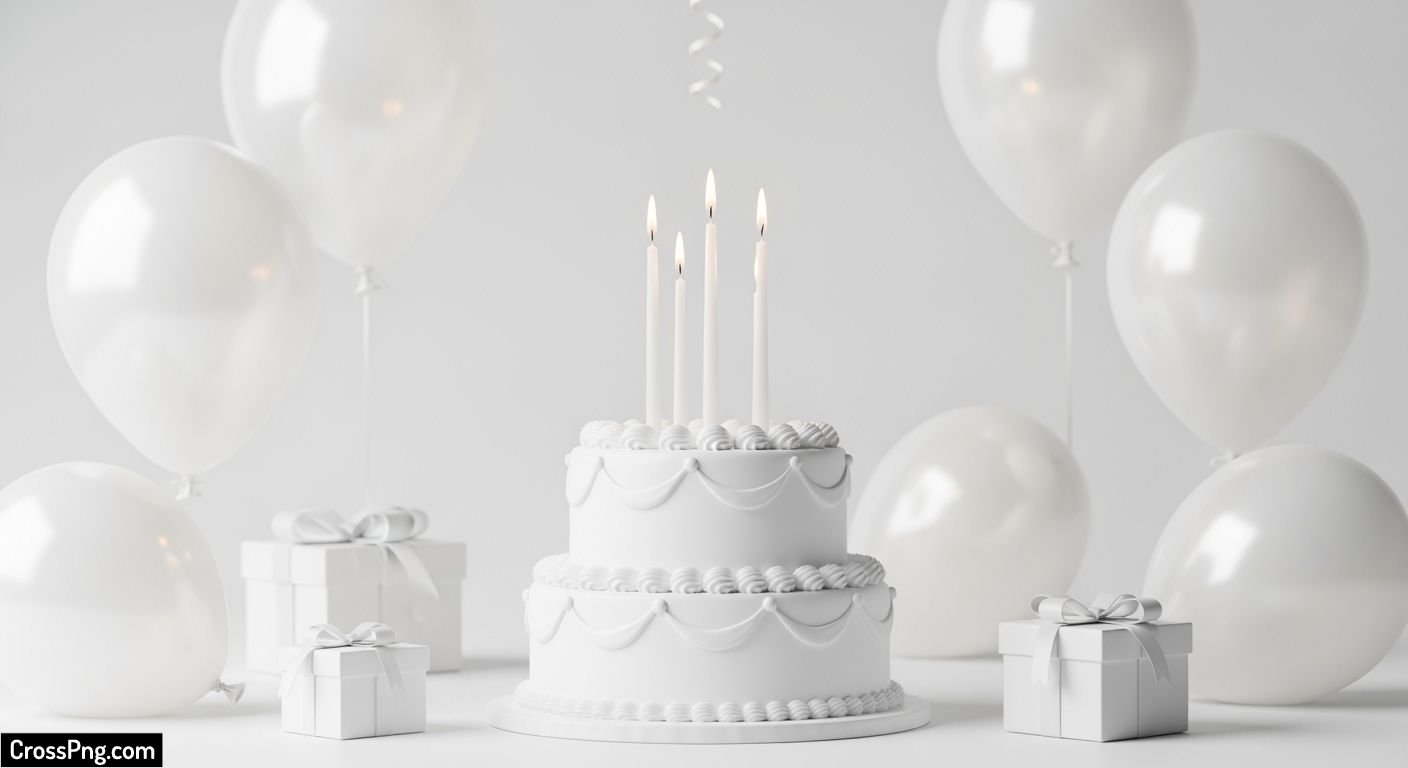 White birthday background image