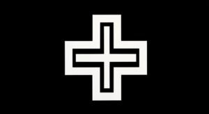 White cross black background image