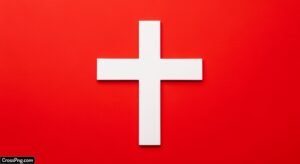 White cross red background image 2
