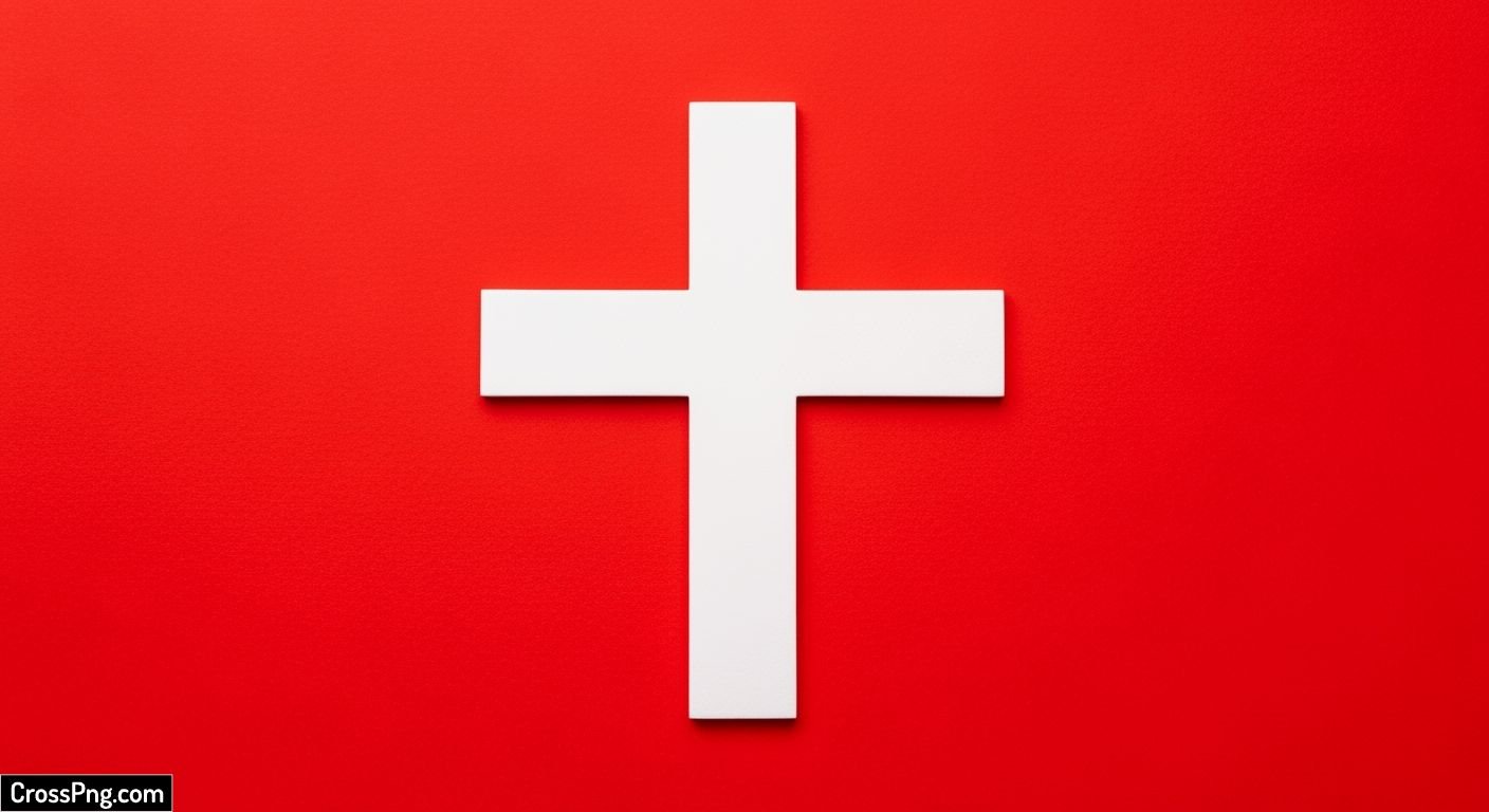 White cross red background image 2