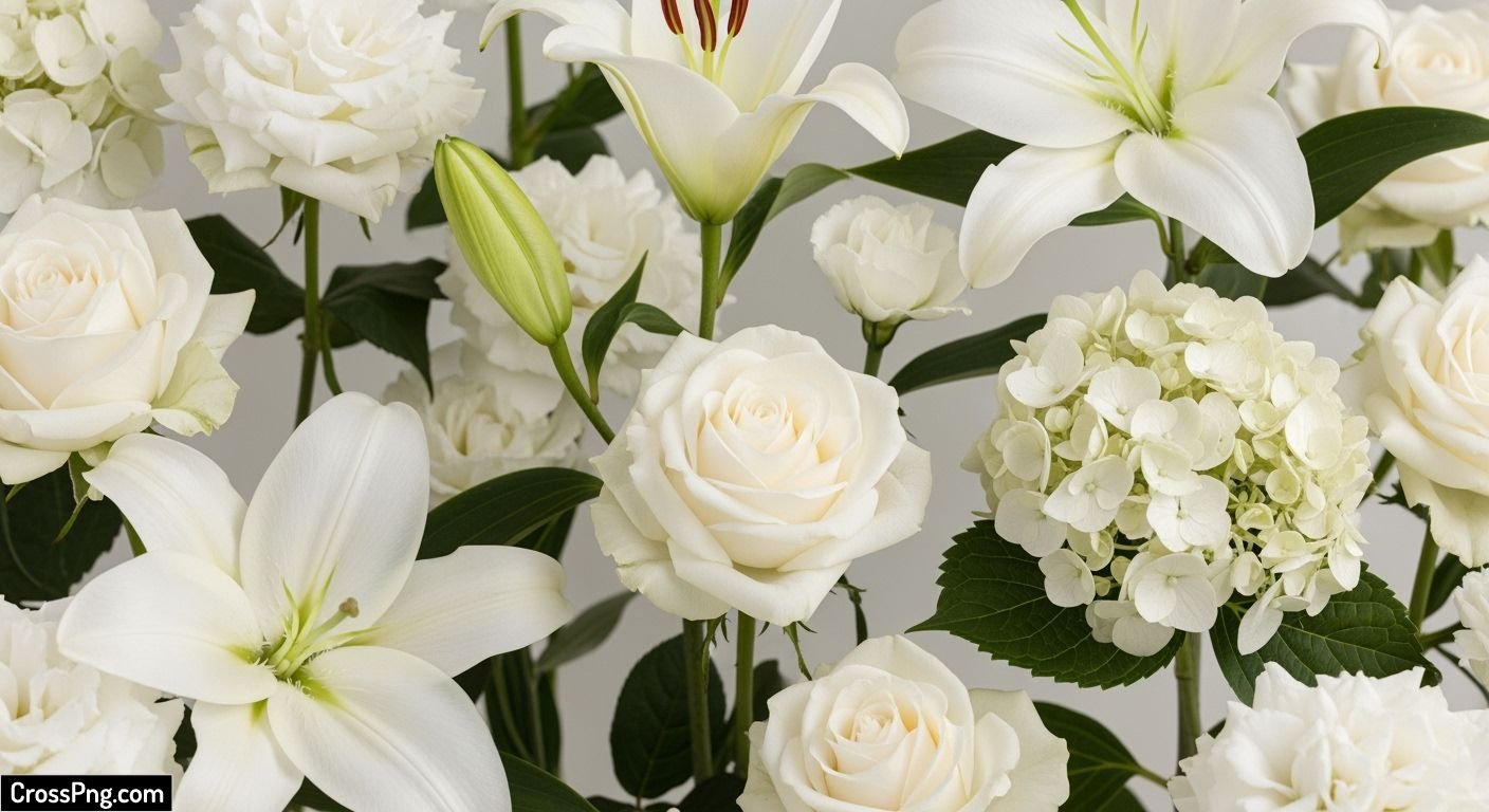 White floral background image 2
