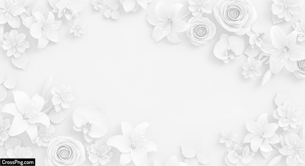 White floral background image 3
