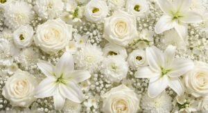 White flower background image 3