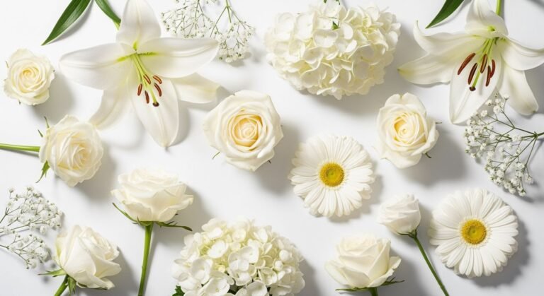 White flower background image 4