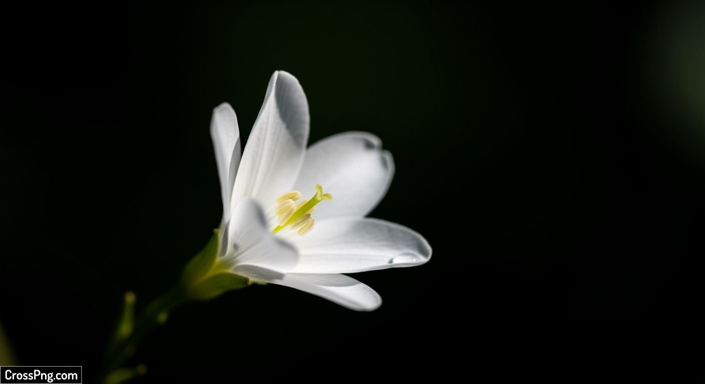 White flower black background image 2