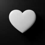 White heart in black background image