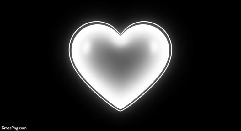 White heart in black background image 2