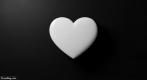 White heart in black background image