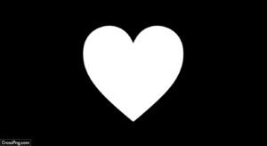 White heart with black background image 2