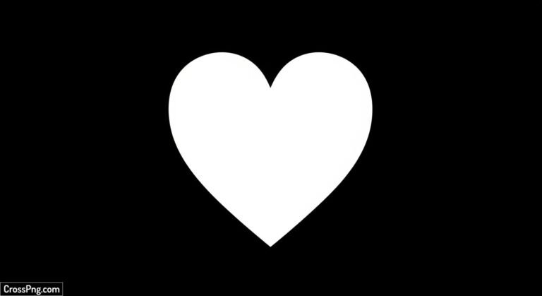 White heart with black background image 2