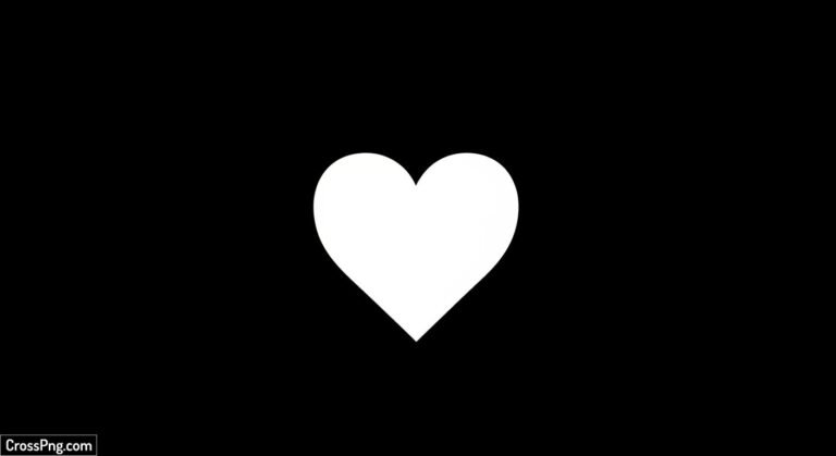 White heart with black background image 3
