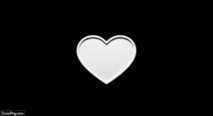 White heart with black background image