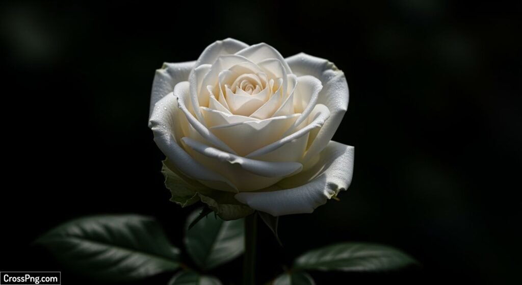 White rose black background image