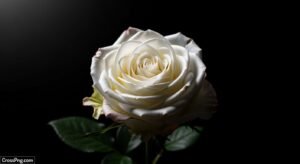 White rose black background image 2