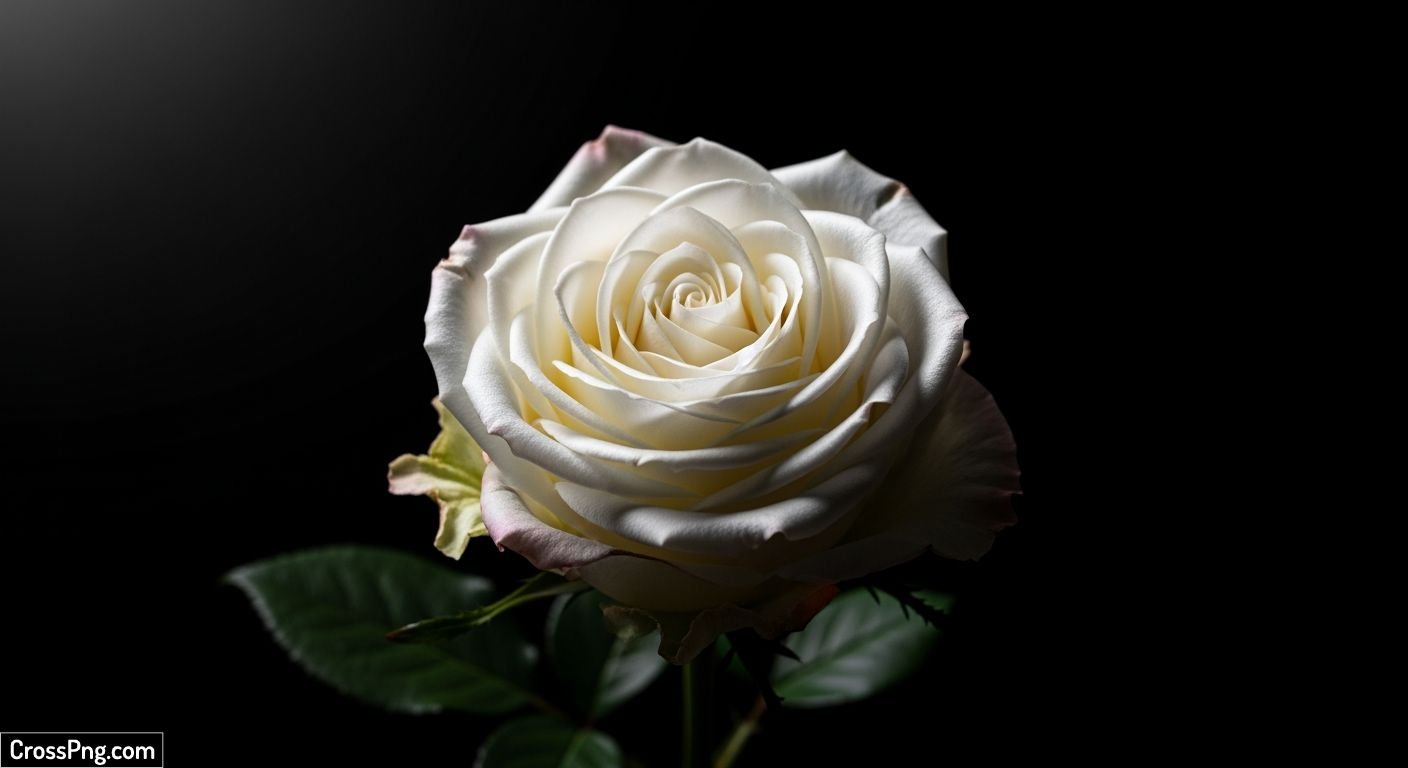 White rose black background image 2