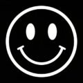 White smiley face black