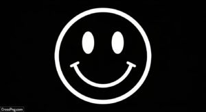 White smiley face black background image
