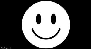 White smiley face black background image 2