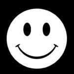 White smiley face black background image 3