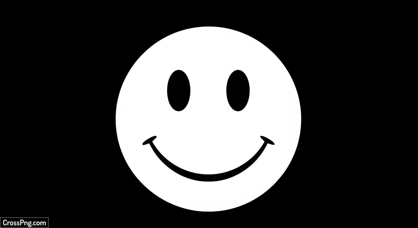 White smiley face black background image 3
