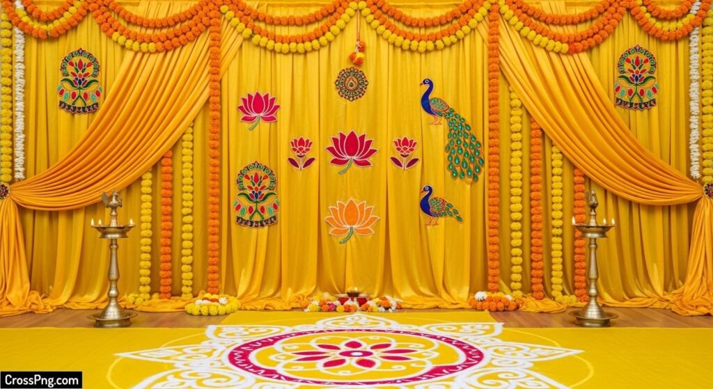 Yellow puja background image