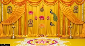 Yellow puja background image