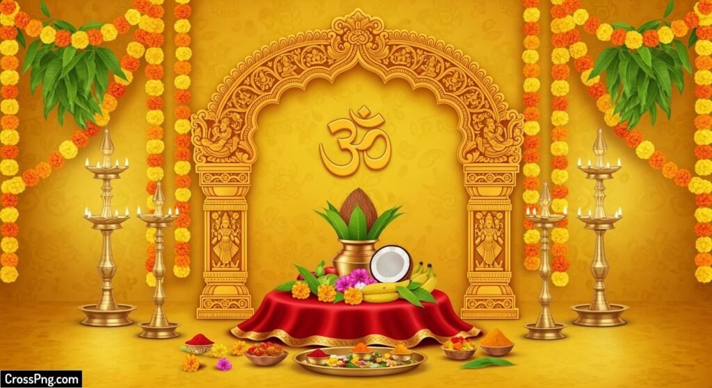 Yellow puja background image 2