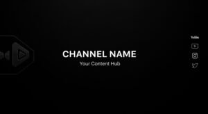 Youtube banner size black image