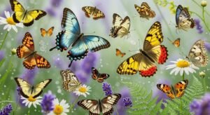 Background with butterflies image 2