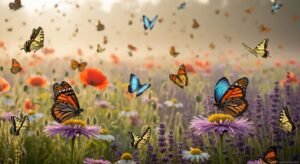 Background with butterflies image