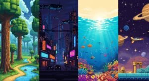 Backgrounds pixel art image 2