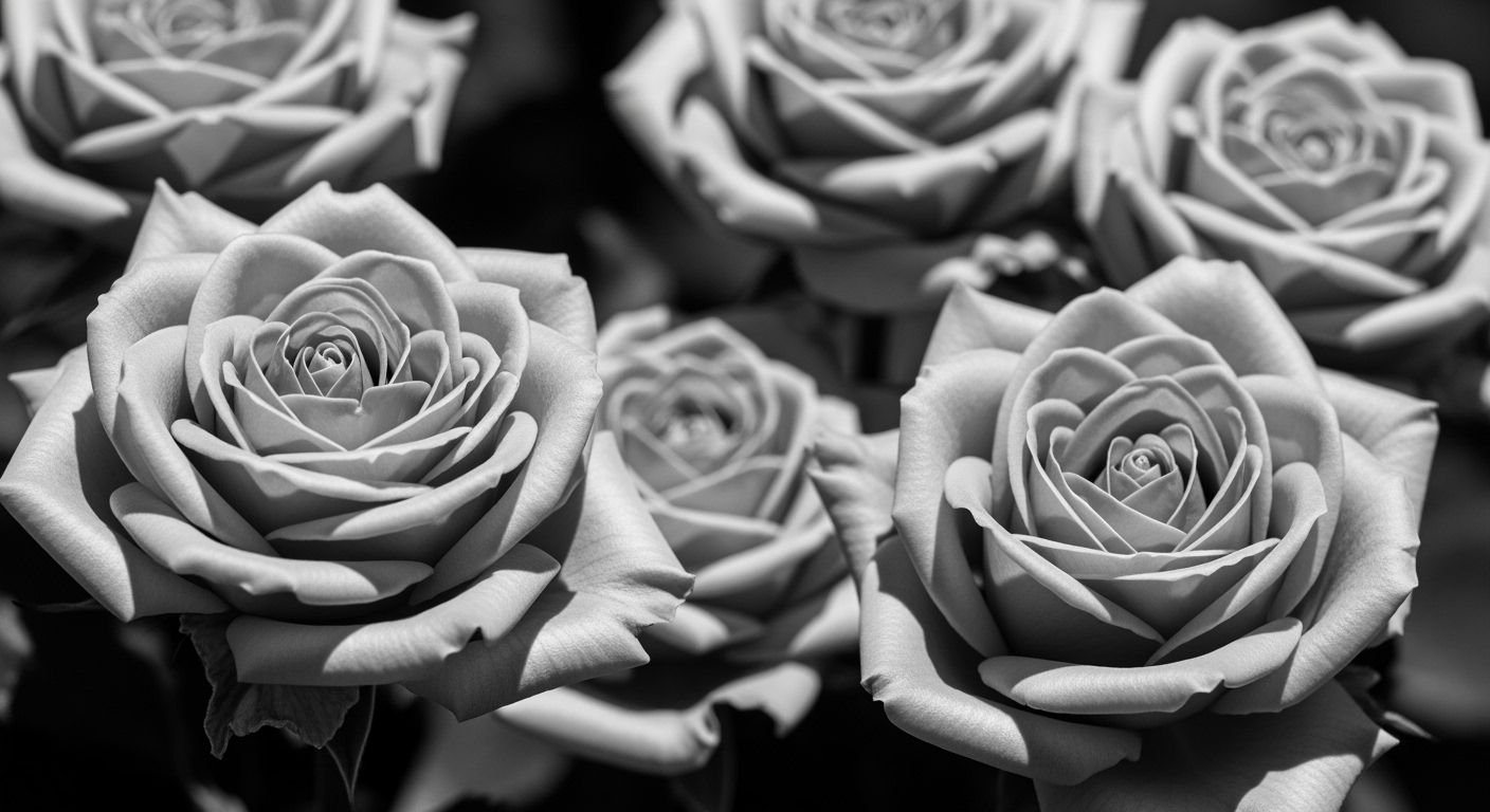 Black and white rose background image 2