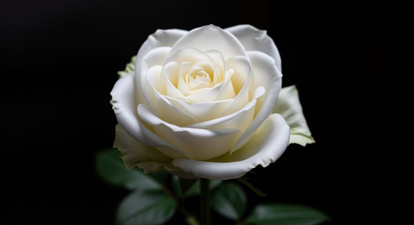 Black background white rose image 4