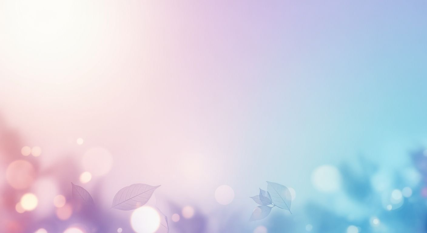 Blue and pink background with leaves