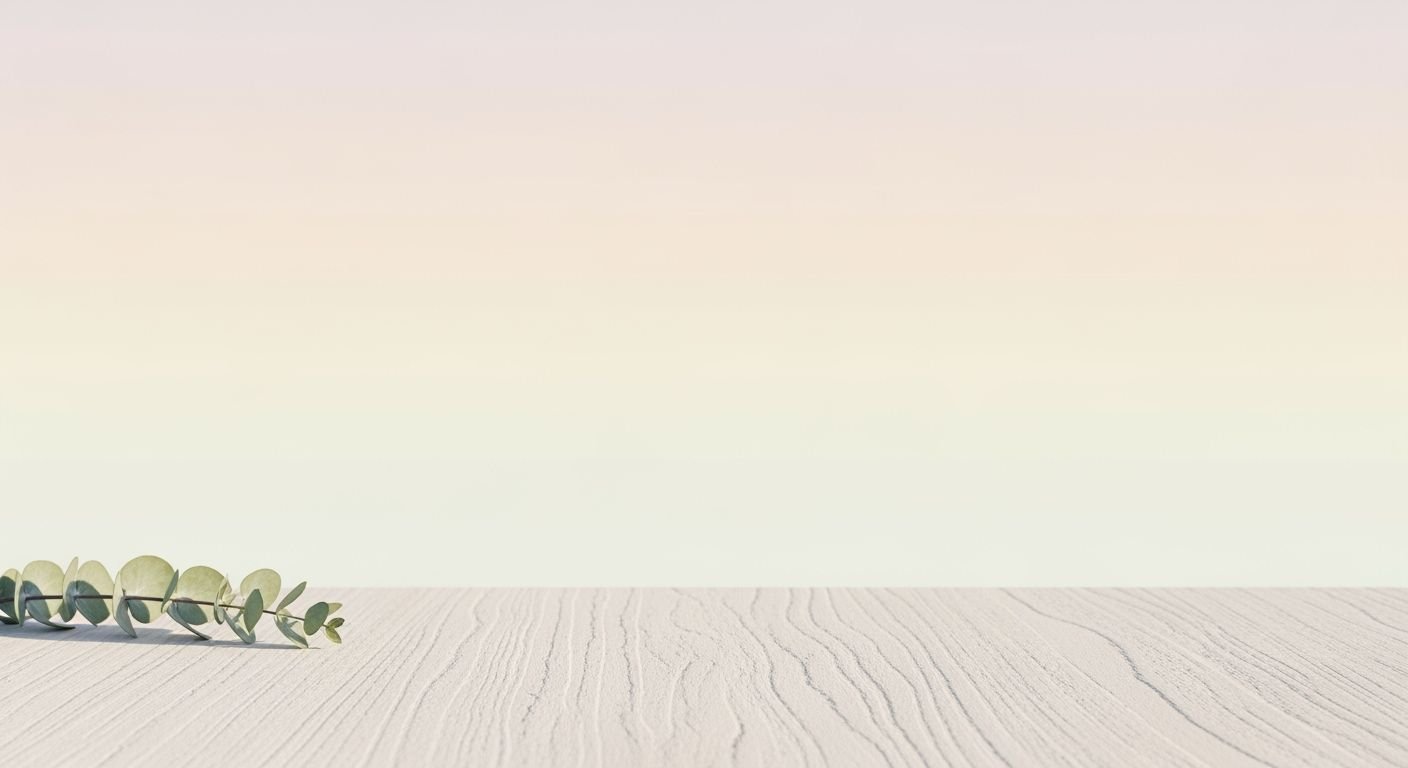 Branch of eucalyptus leaves on a 2