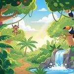 Cartoon jungle background image 2