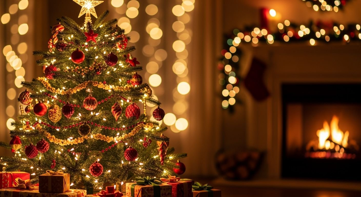 Christmas background with tree image 4