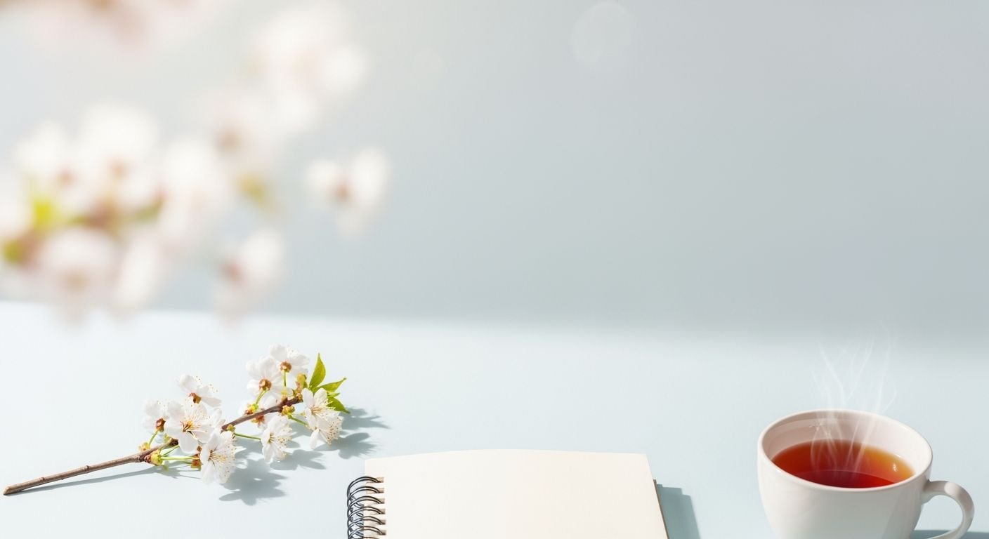 Cup of tea and a notebook