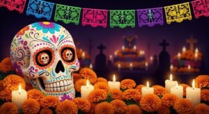 Dia de los muertos background image 2
