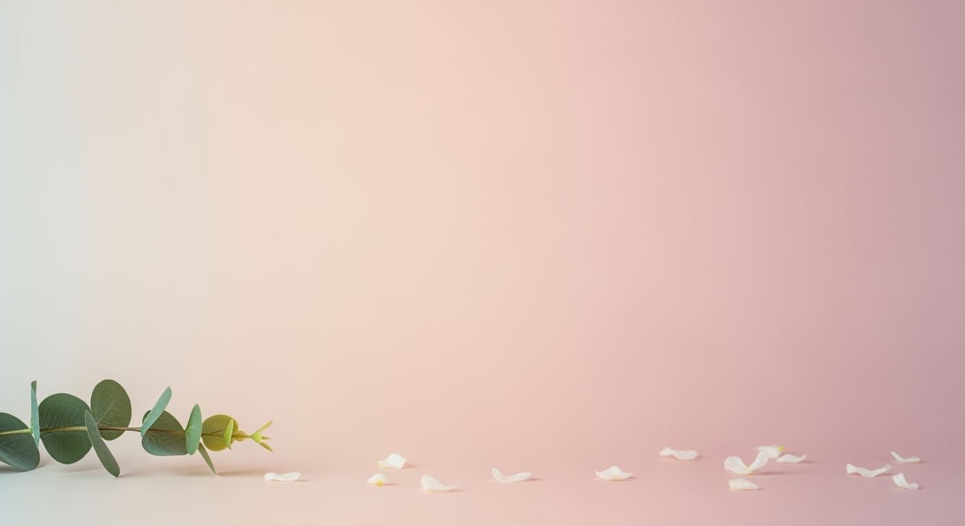 Eucalyptus leaves on a pink background