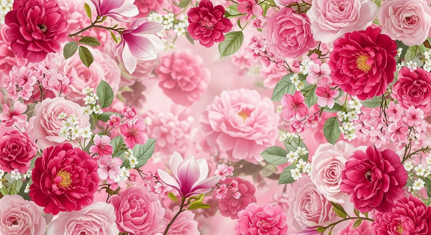 Floral pink background image 4