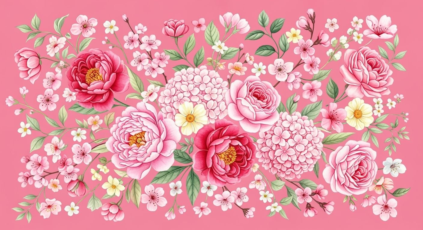 Floral pink background image