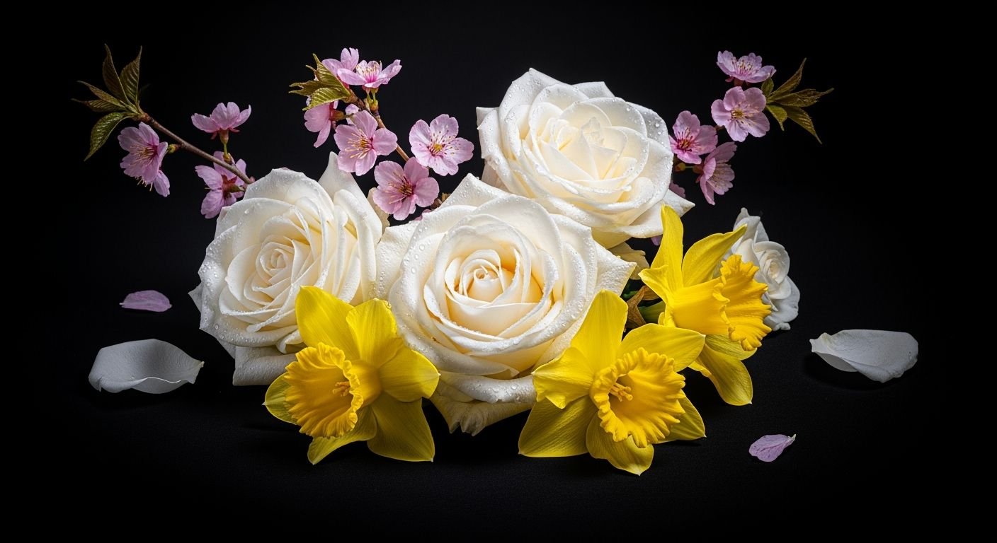 Flowers with a black background image 4