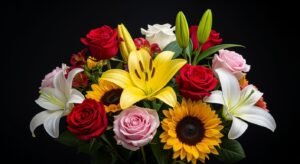 Flowers with a black background image 5
